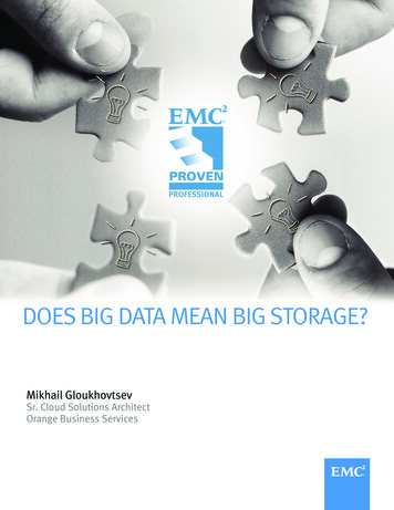 Does Big Data Mean Big Storage - Education.emc 