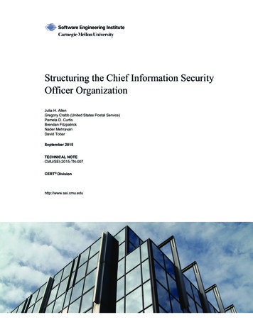 Structuring The Chief Information Security Officer .