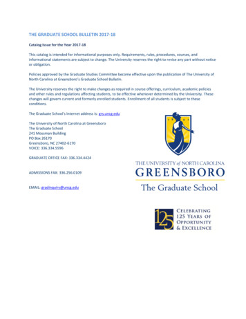 THE GRADUATE SCHOOL BULLETIN 2017-18 - Grs.uncg.edu