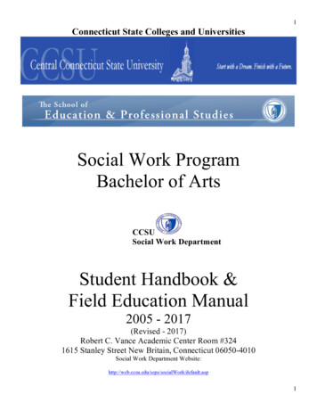 Social Work Program Bachelor Of Arts - CCSU