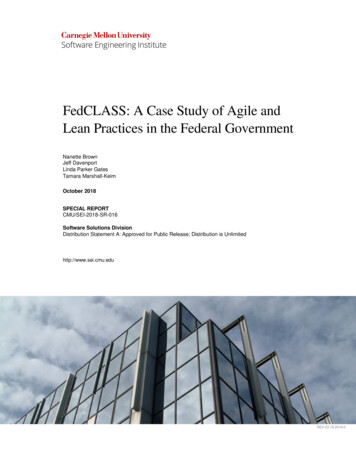 FedCLASS: A Case Study Of Agile And Lean Practices In The .