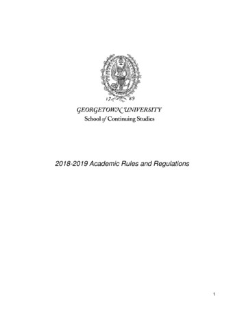 2018-2019 Academic Rules And . - Georgetown University