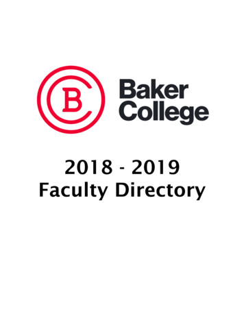 2018 - 2019 Faculty Directory - Baker College