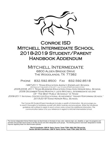 Conroe ISD Mitchell Intermediate School 2018-2019 Student .