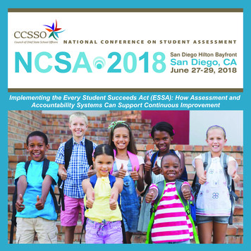 NATIONAL CONFERENCE ON STUDENT ASSESSMENT NCSA 
