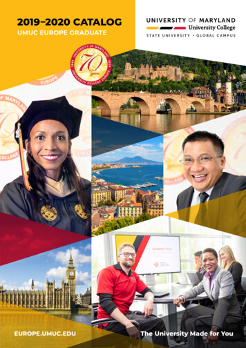 2019-2020 UMUC Europe Graduate Catalog