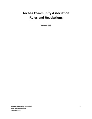 Arcada Community Association Rules And Regulations
