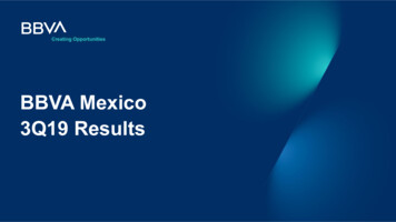 BBVA Mexico Creating Opportunities 3Q19 Results