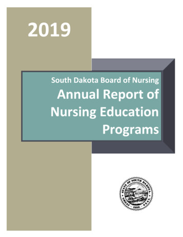 South Dakota Board Of Nursing Annual Report Of Nursing .