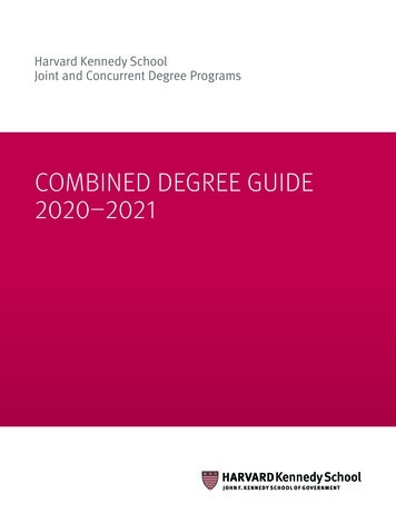 COMBINED DEGREE GUIDE 2020–2021 - Harvard University
