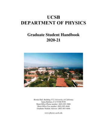 UCSB DEPARTMENT OF PHYSICS