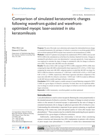 Comparison Of Simulated Keratometric Changes Following .