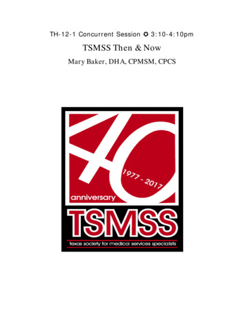 TSMSS Then & Now