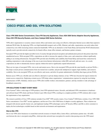 CISCO IPSEC AND SSL VPN SOLUTIONS