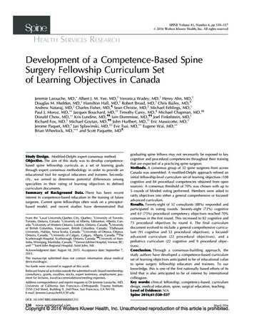 Development Of A Competence-Based Spine Surgery 