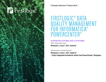 FIRSTLOGIC DATA QUALITY MANAGEMENT FOR 