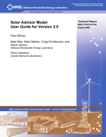 Solar Advisor Model Technical Report - NREL