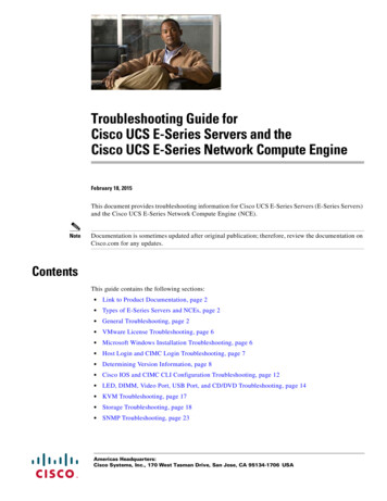 Troubleshooting Guide For Cisco UCS E-Series Servers And .
