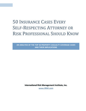 50 INSURANCE CASES EVERY SELF-RESPECTING A R P S K