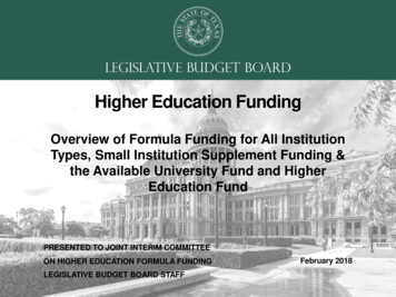 Higher Education Funding - Lbb.state.tx.us