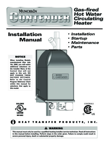 Installation Manual - Heating, A/C & Plumbing Services
