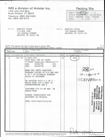 IMS A Division Of Anixter Inc. Packing Slip