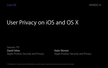 User Privacy On IOS And OS X - Apple Developer