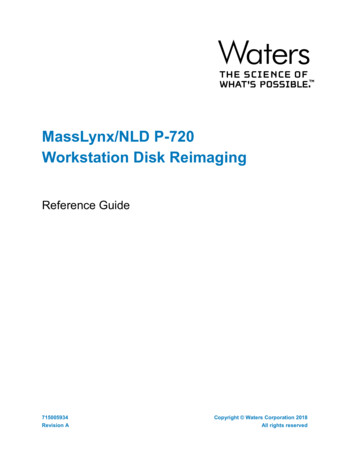 MassLynx/NLD P-720 Workstation Disk Reimaging