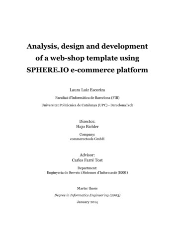 Analysis, Design And Development Of A Web-shop Template .