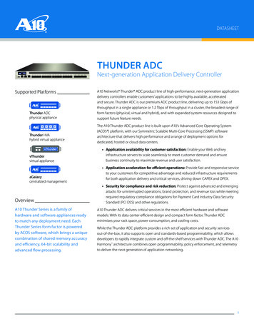 A10 Networks – Thunder ADC Data Sheet