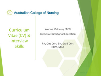 Curriculum Yvonne Mckinlay FACN Vitae (CV . - Acn.edu.au