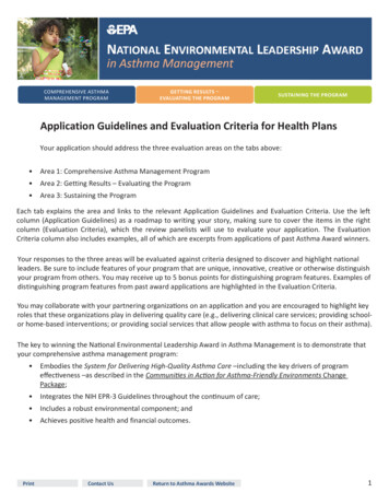 Application Guidelines And Evaluation Criteria For Health .