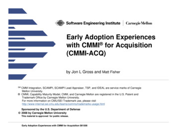Early Adoption Experience With CMMI-ACQ