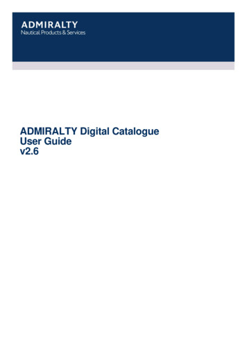 ADMIRALTY Digital Catalogue User Guide V2