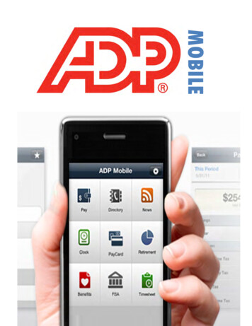 ADP Mobile Web Application User Guide - Caltronics