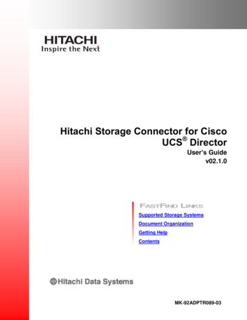 Hitachi Storage Connector For Cisco UCS Director