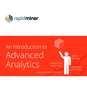 An Introduction To Advanced Analytics - RapidMiner