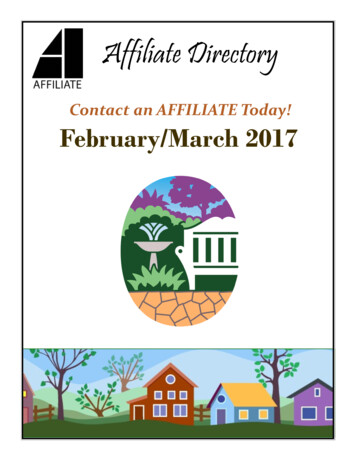 Contact An AFFILIATE Today! February/March 2017