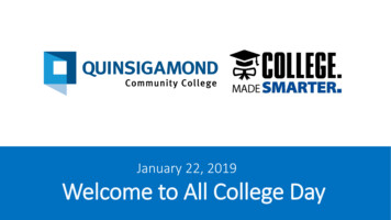 January 22, 2019 Welcome To All College Day