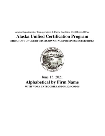 Alaska Department Of Transportation & Public Facilities .