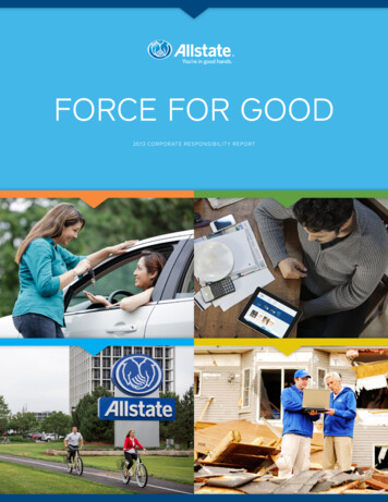 FORCE FOR GOOD - Allstate Insurance Company