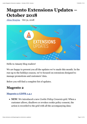 Latest Magento Extension Updates - October 2018 