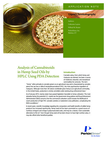 Analysis Of Cannabinoids In Hemp Seed Oils By HPLC Using .