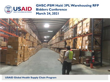GHSC-PSM Haiti 3PL Warehousing RFP Bidders Conference .