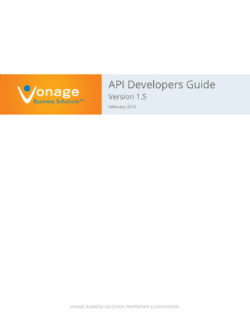 API Developers Guide - Vonage