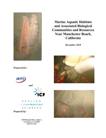 Marine Aquatic Habitats And Associated Biological .