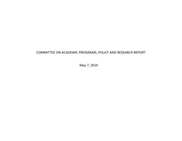 COMMITTEE ON ACADEMIC PROGRAMS, POLICY AND 