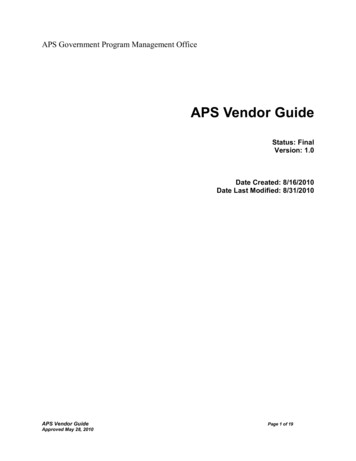 APS Vendor Guide - Pinnacle West Capital