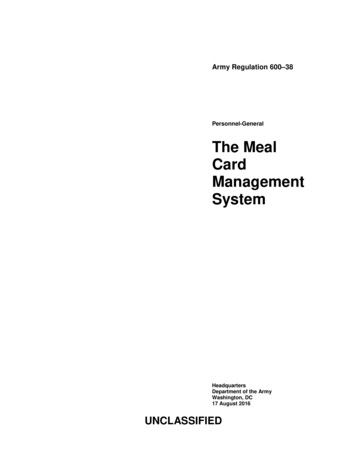 AR 600-38 Meal Card Management System