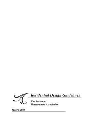 Residential Design Guidelines - Elite Management